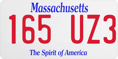 MA license plate 165UZ3