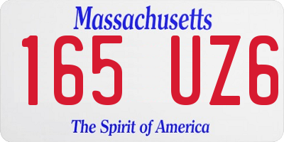 MA license plate 165UZ6