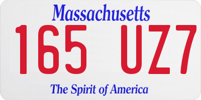 MA license plate 165UZ7