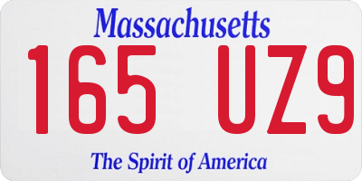 MA license plate 165UZ9