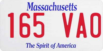 MA license plate 165VA0