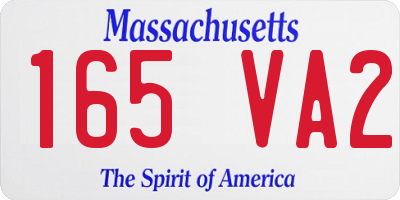 MA license plate 165VA2