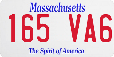 MA license plate 165VA6