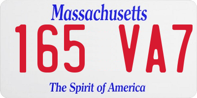 MA license plate 165VA7