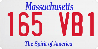 MA license plate 165VB1