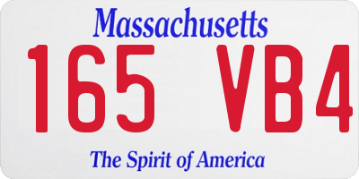 MA license plate 165VB4