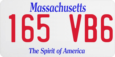 MA license plate 165VB6