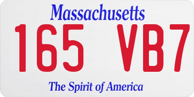 MA license plate 165VB7