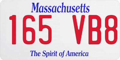 MA license plate 165VB8