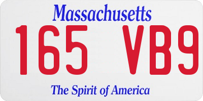 MA license plate 165VB9