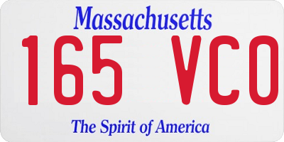 MA license plate 165VC0