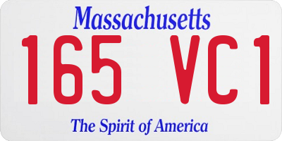MA license plate 165VC1