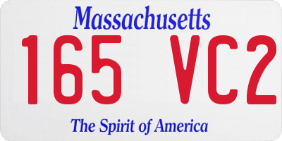 MA license plate 165VC2