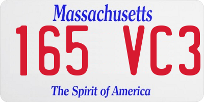 MA license plate 165VC3