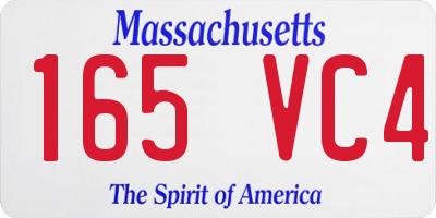 MA license plate 165VC4