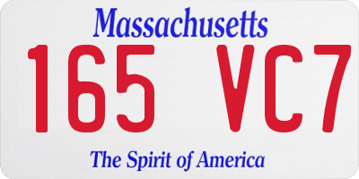 MA license plate 165VC7