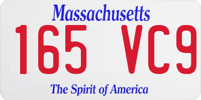 MA license plate 165VC9