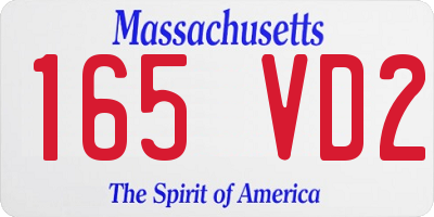 MA license plate 165VD2