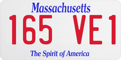 MA license plate 165VE1