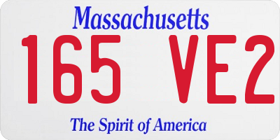 MA license plate 165VE2