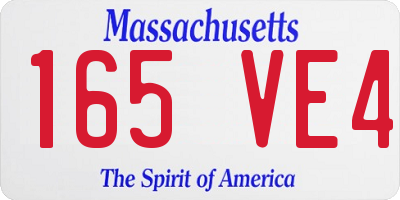 MA license plate 165VE4