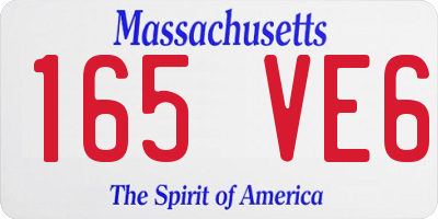 MA license plate 165VE6