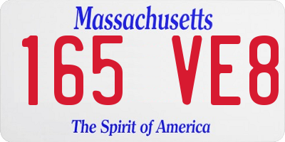MA license plate 165VE8