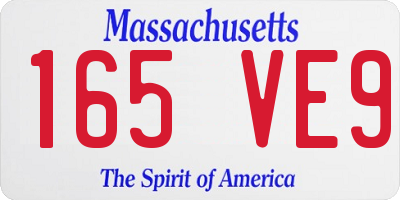 MA license plate 165VE9