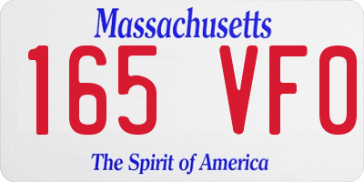 MA license plate 165VF0