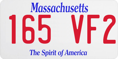 MA license plate 165VF2
