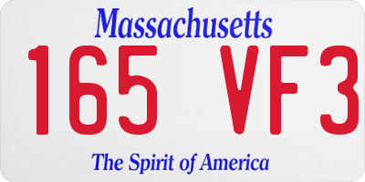 MA license plate 165VF3