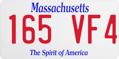 MA license plate 165VF4