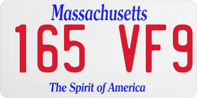 MA license plate 165VF9