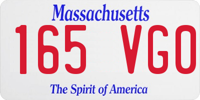 MA license plate 165VG0