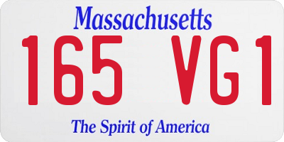 MA license plate 165VG1