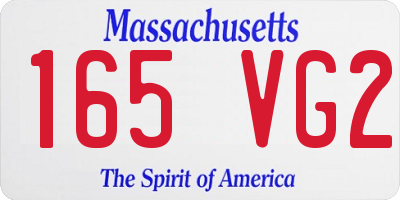 MA license plate 165VG2