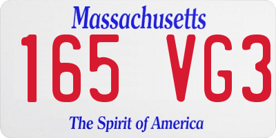 MA license plate 165VG3