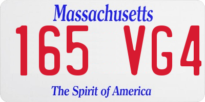 MA license plate 165VG4