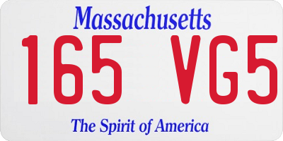 MA license plate 165VG5