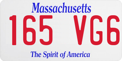 MA license plate 165VG6