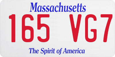 MA license plate 165VG7