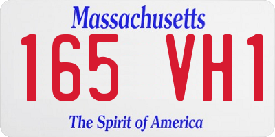 MA license plate 165VH1