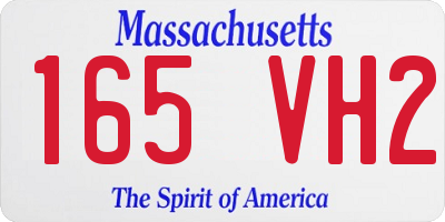 MA license plate 165VH2