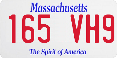 MA license plate 165VH9