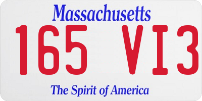MA license plate 165VI3