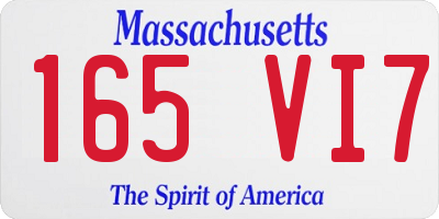 MA license plate 165VI7