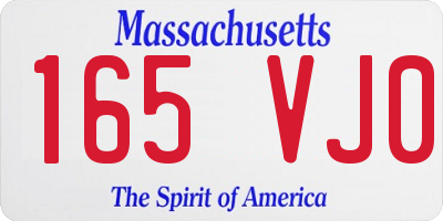 MA license plate 165VJ0