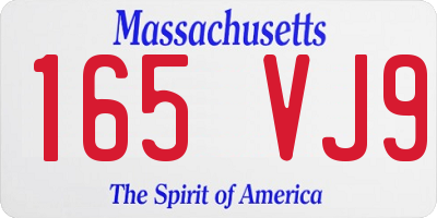 MA license plate 165VJ9