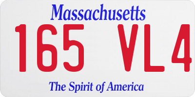 MA license plate 165VL4