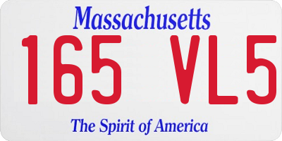 MA license plate 165VL5